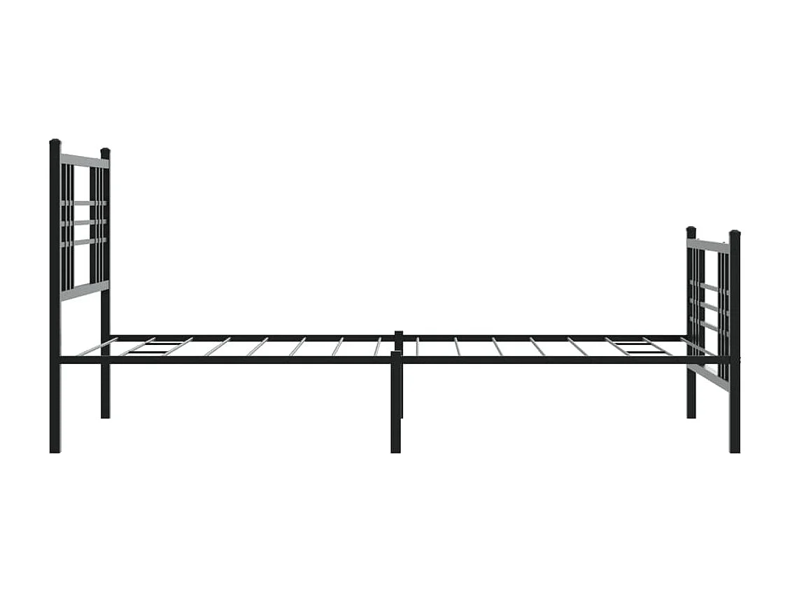 Giroletto con Testiera e Pediera Metallo Nero 100x190 cm