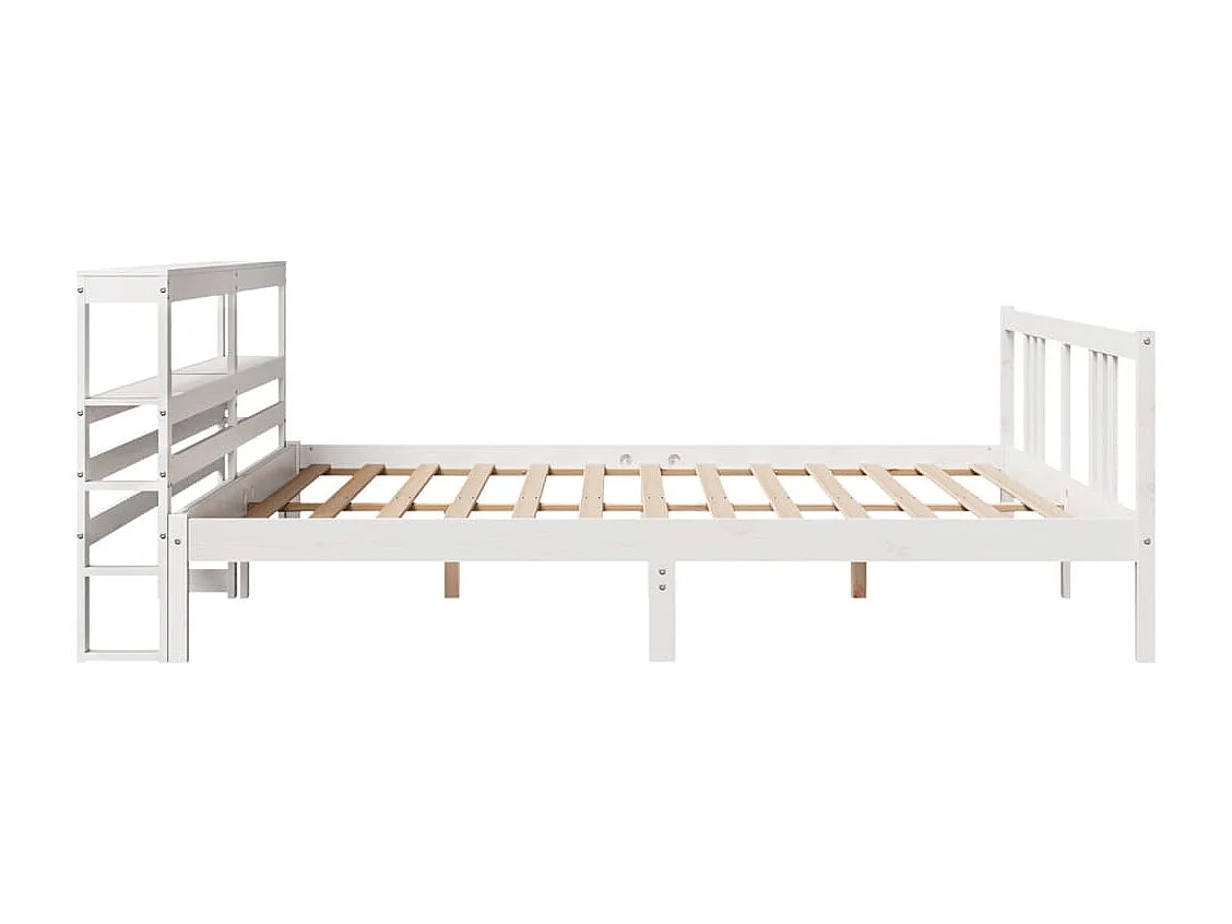 Cadre de lit avec tête de lit sans matelas blanc 200x200 cm