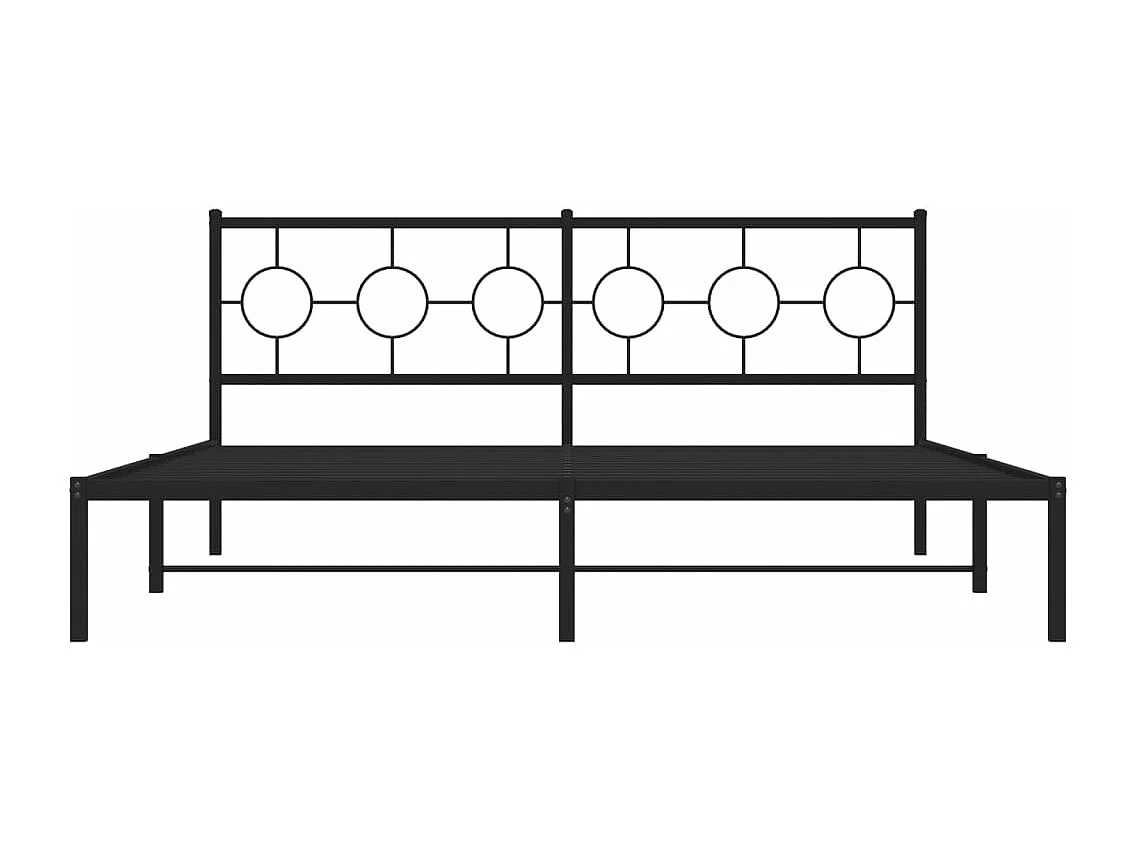Estrutura de cama em metal com cabeceira 180x200 cm preto