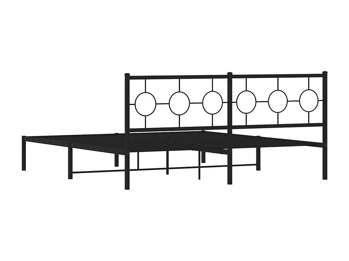Estrutura de cama em metal com cabeceira 180x200 cm preto