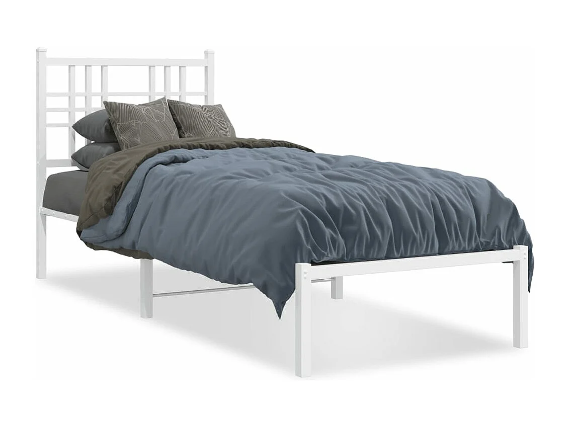 Estrutura de cama sem colchão com cabeceira 75x190 cm branco