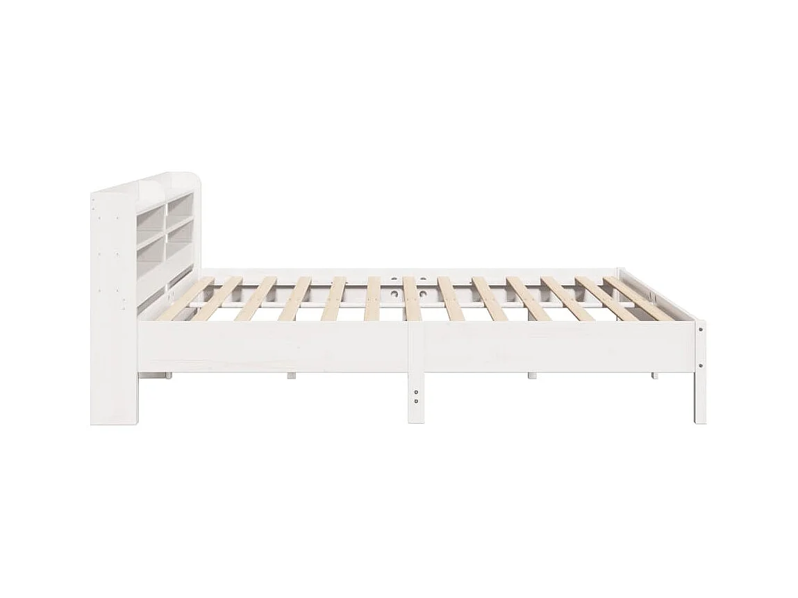 Cadre de lit sans matelas blanc 180x200 cm bois massif de pin