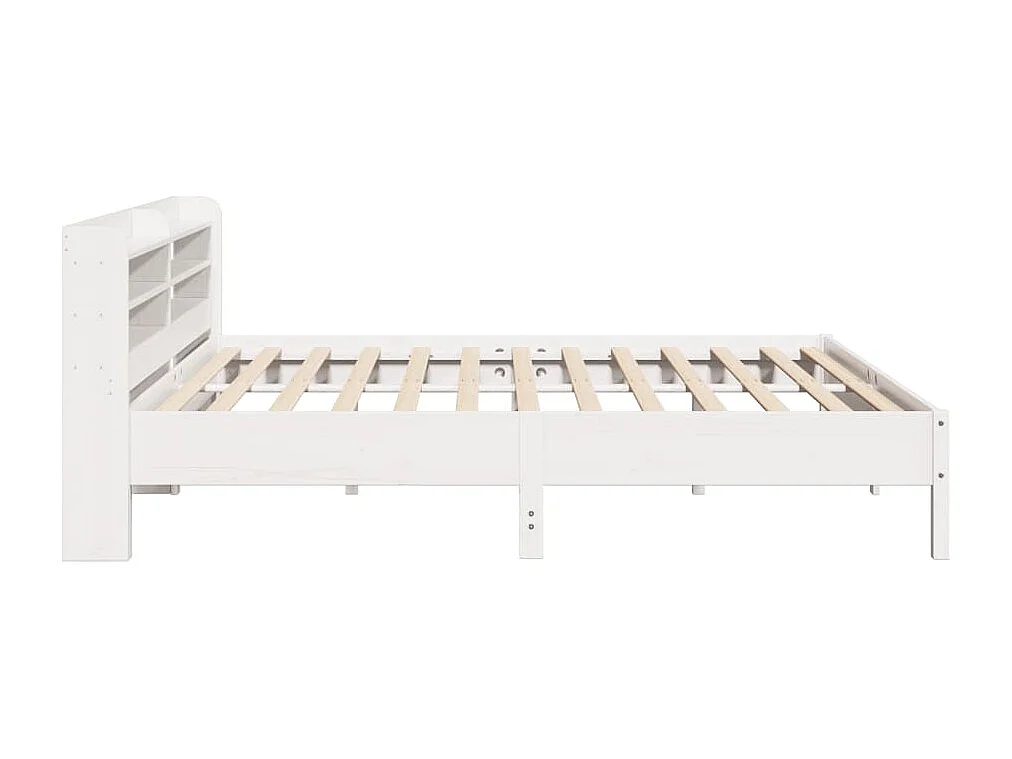 Cadre de lit sans matelas blanc 180x200 cm bois massif de pin