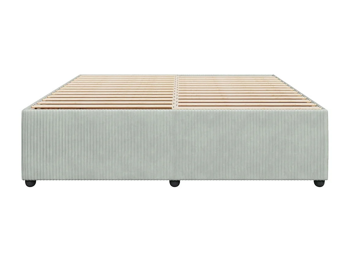 Cadre de lit sans matelas gris clair 200x200 cm velours