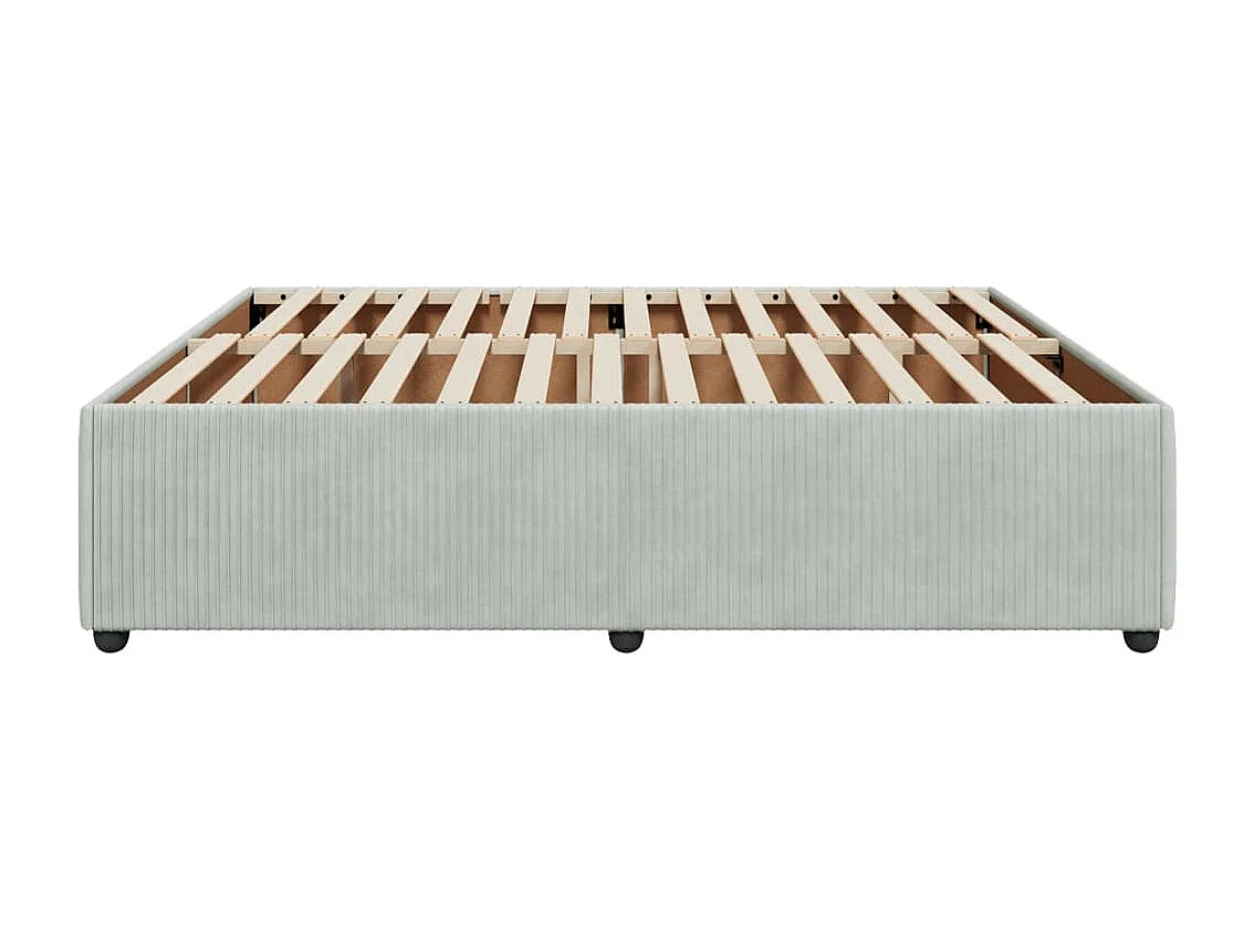 Cadre de lit sans matelas gris clair 200x200 cm velours