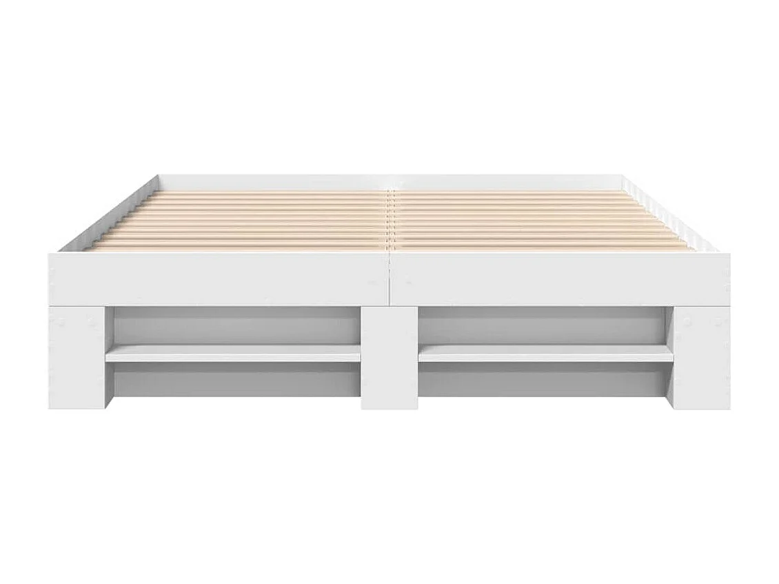 Cadre de lit sans matelas blanc 140x190 cm bois d'ingénierie