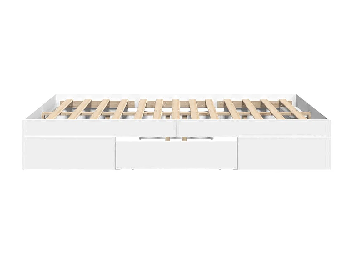 Cadre de lit sans matelas blanc 140x190 cm bois d'ingénierie