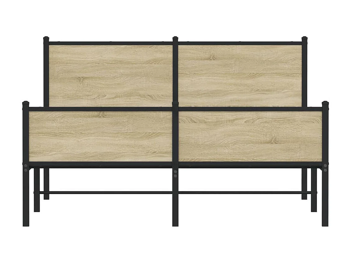 Cadre de lit en métal sans matelas chêne sonoma 140x200 cm