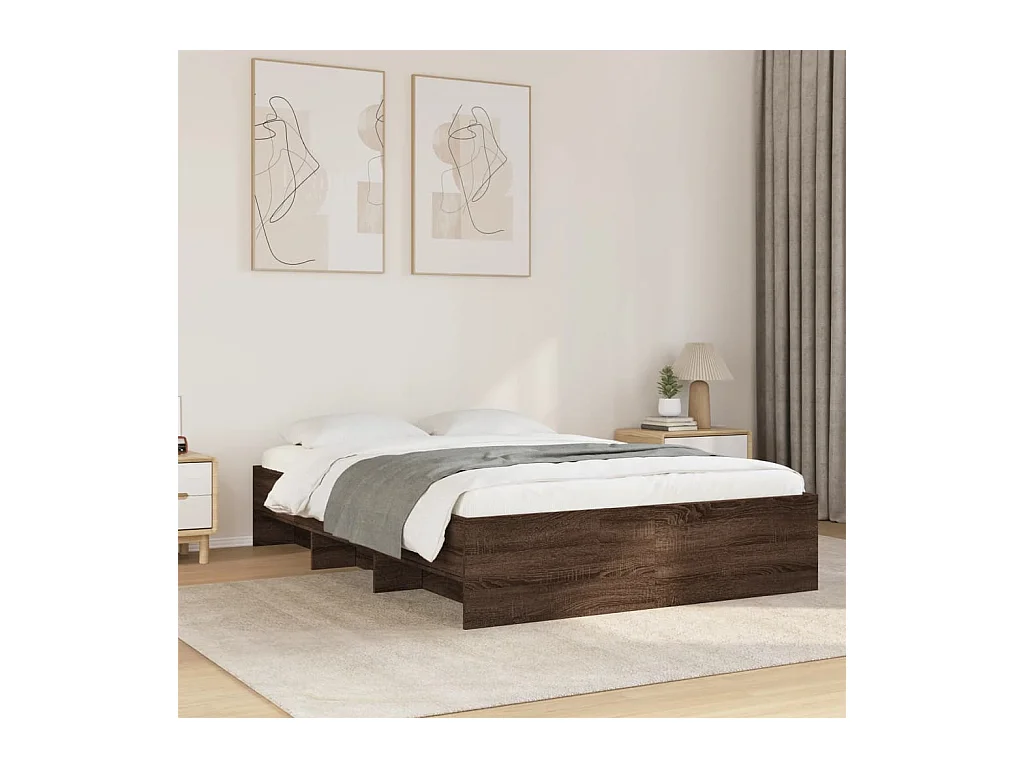 Bedframe zonder matras bewerkt hout bruin eikenkleur 120x190 cm