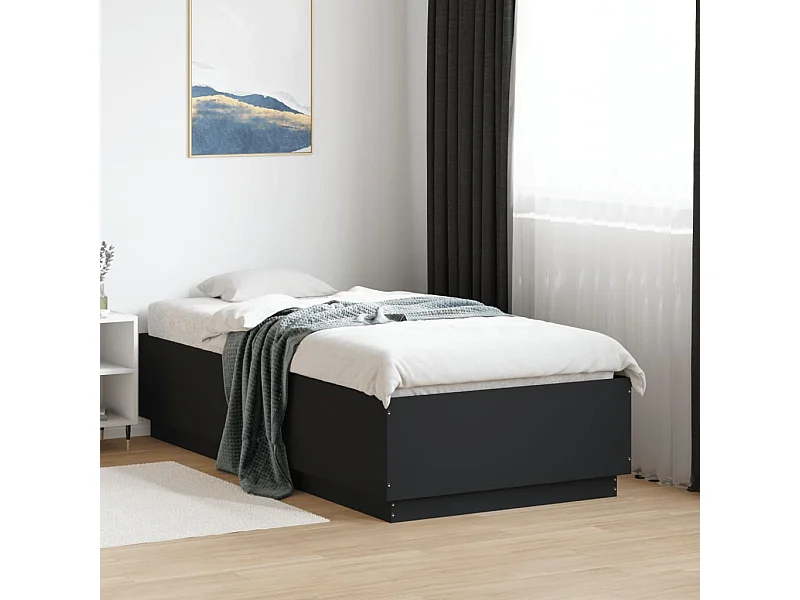 Cadre de lit sans matelas noir 90x190 cm