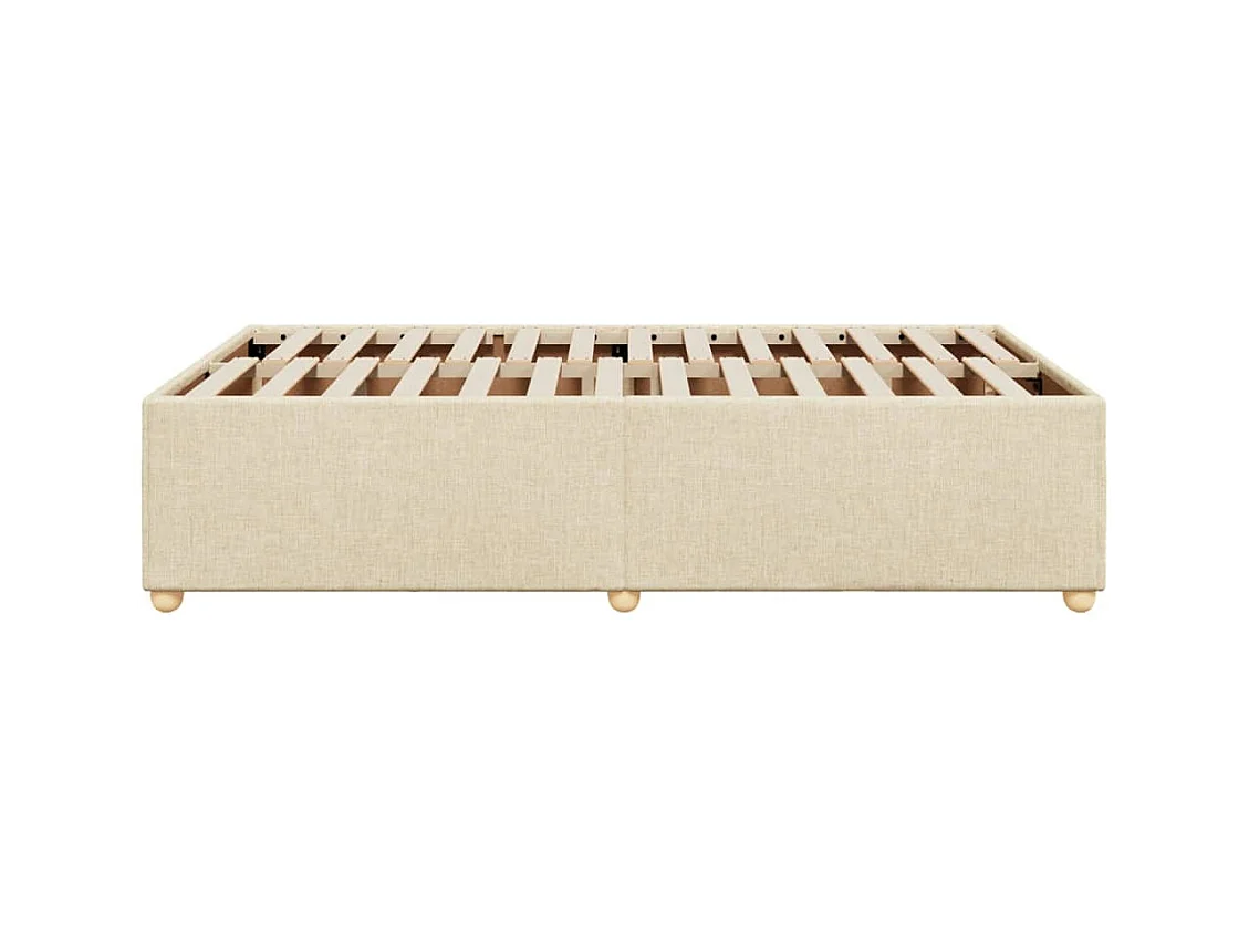 Estrutura de cama sem colchão 120x200 cm tecido cor creme