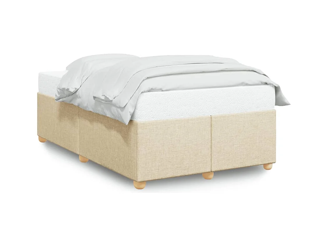 Estrutura de cama sem colchão 120x200 cm tecido cor creme