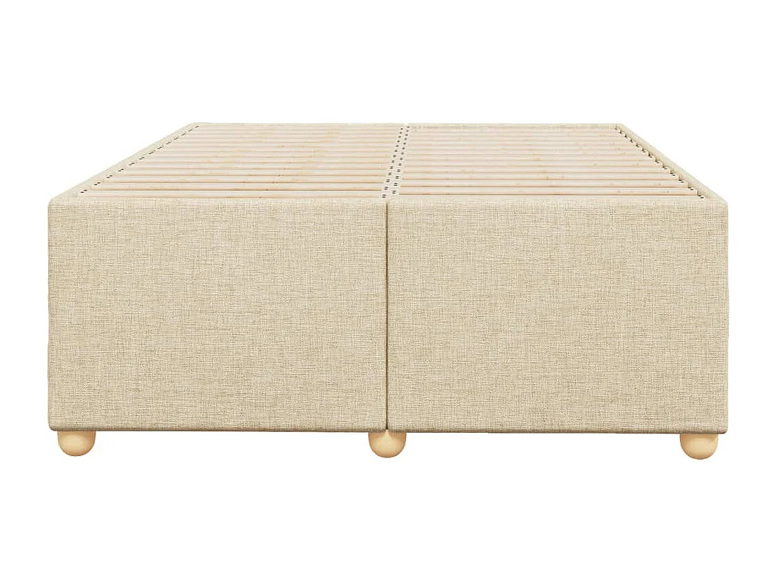 Cadre de lit sans matelas crème 120x200 cm tissu