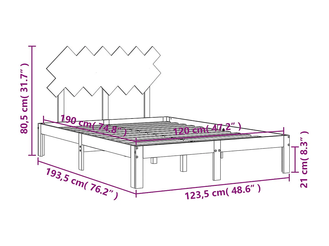 Giroletto con Testiera Small Double in Legno Massello