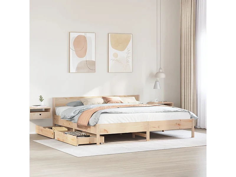 Cadre de lit sans matelas 180x200 cm bois massif de pin