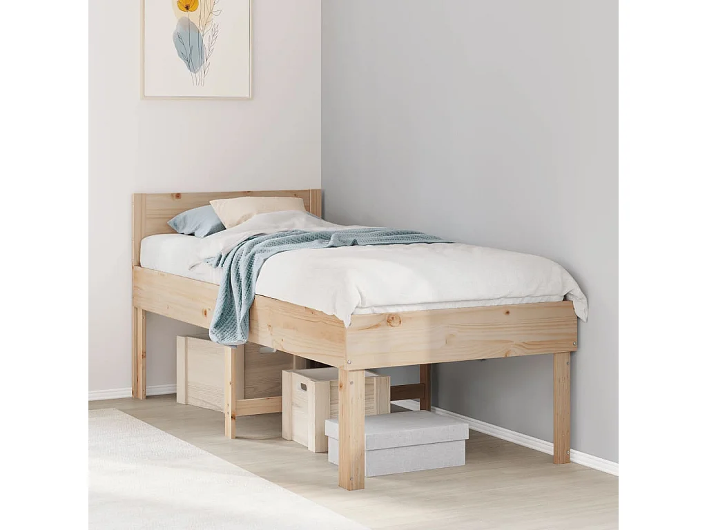 Cadre de lit sans matelas 90x200 cm bois de pin massif