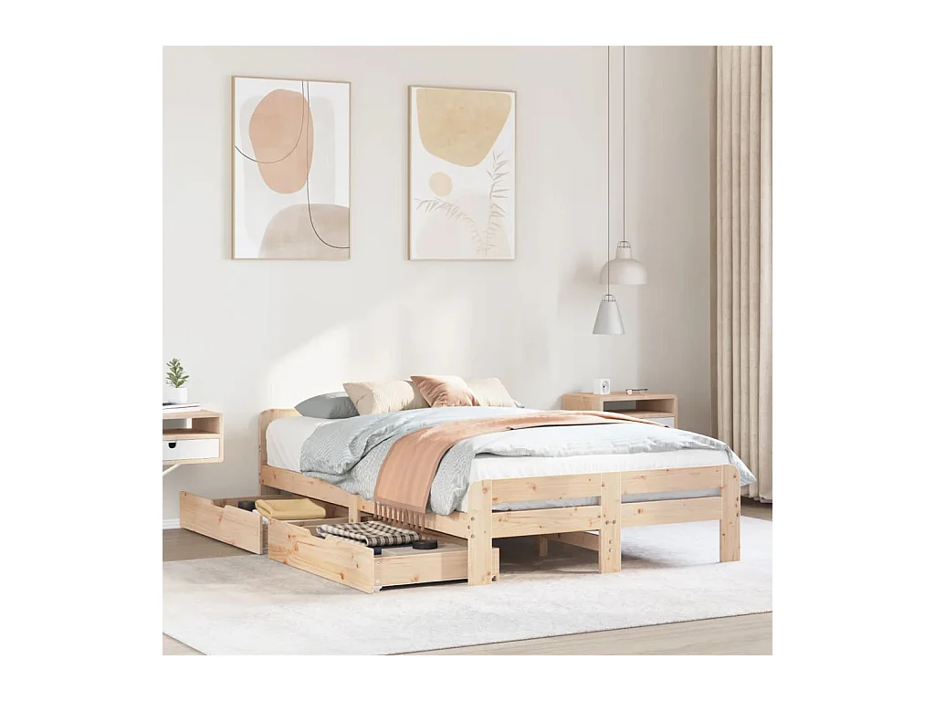 Cadre de lit sans matelas 120x200 cm bois de pin massif