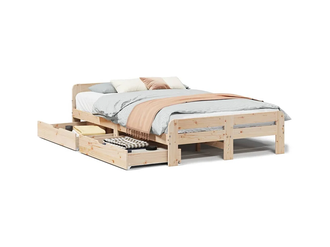 Cadre de lit sans matelas 120x200 cm bois de pin massif