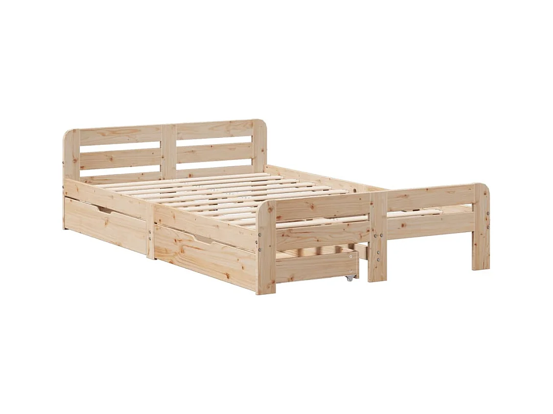 Cadre de lit sans matelas 120x200 cm bois de pin massif