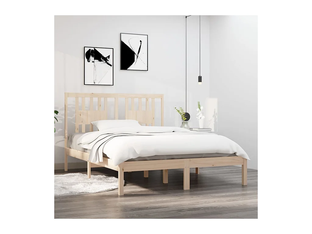 Cadre de lit sans matelas bois massif
