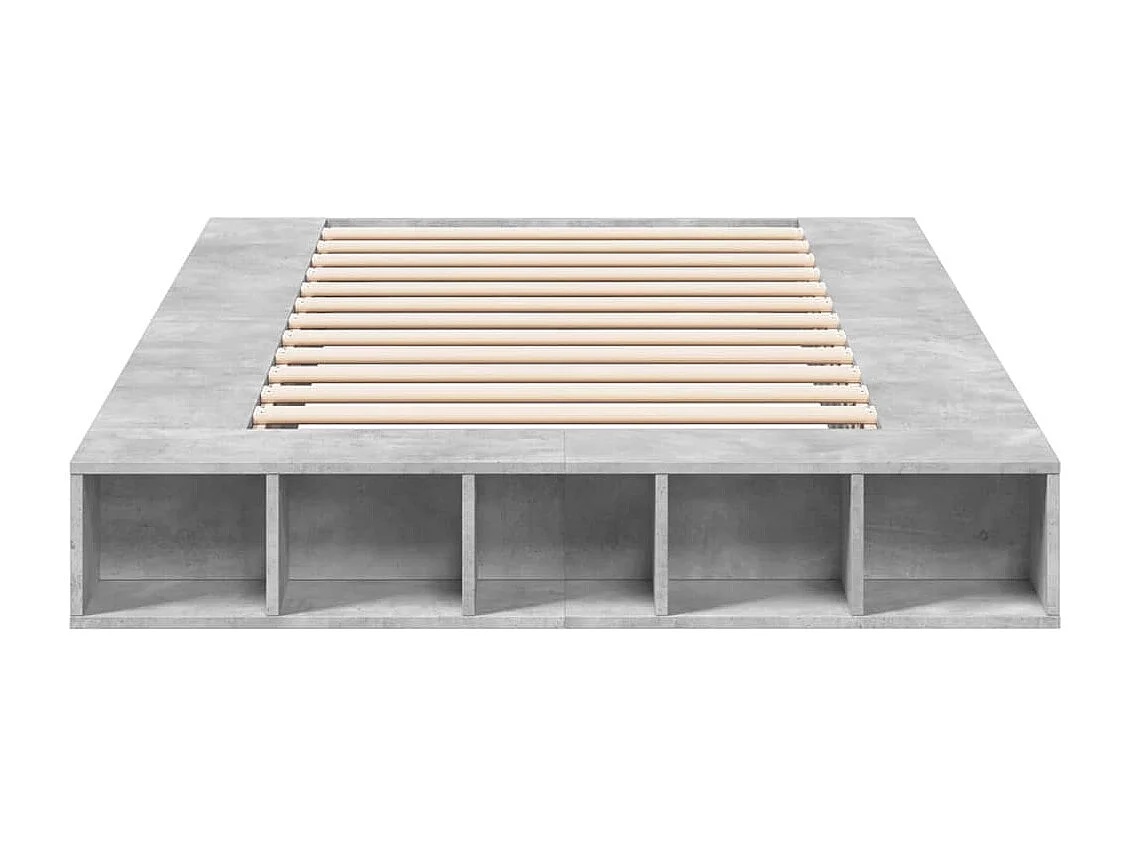 Bettgestell Betongrau 135x190 cm Holzwerkstoff
