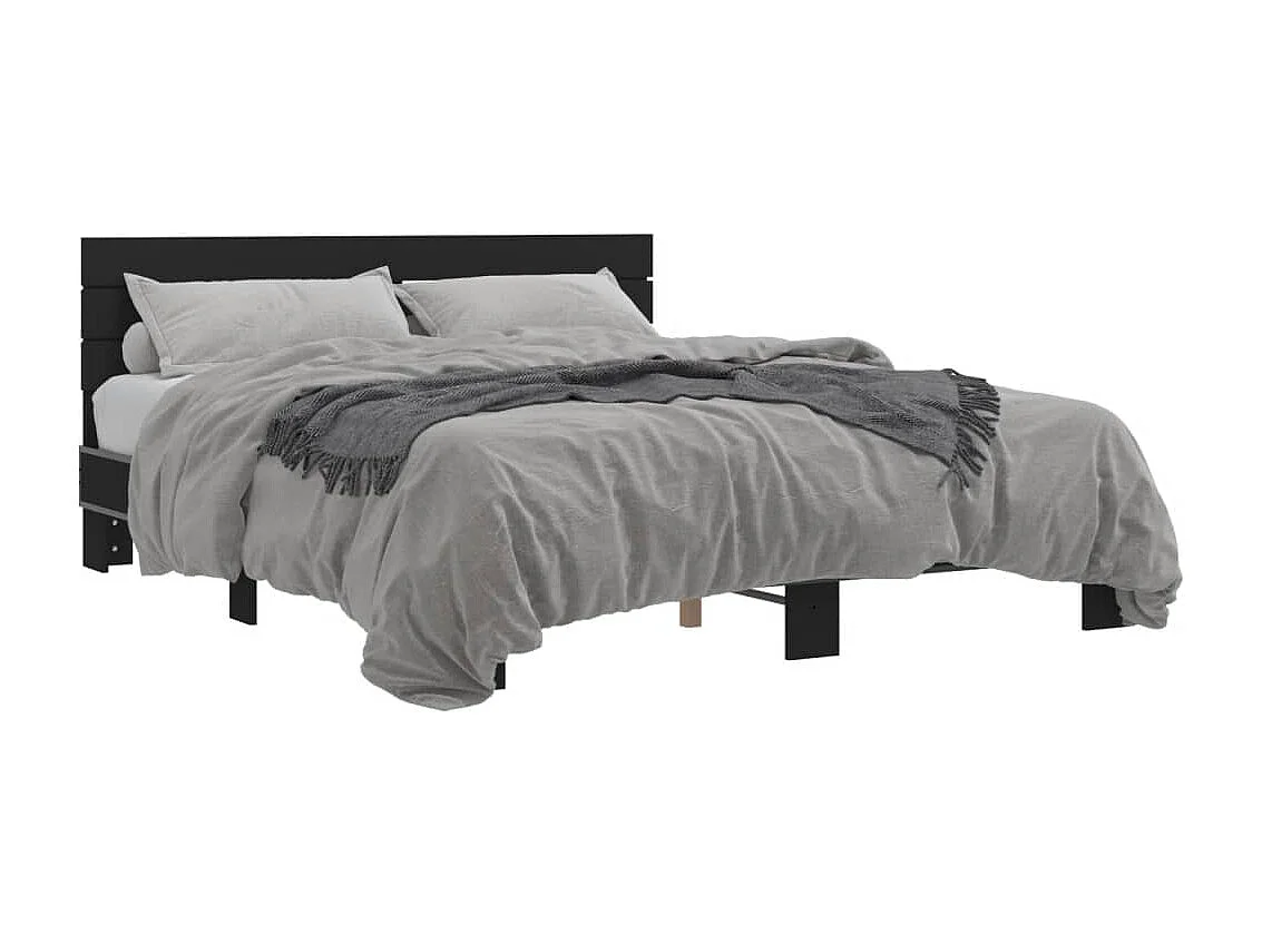 Cadre de lit sans matelas noir 150x200 cm