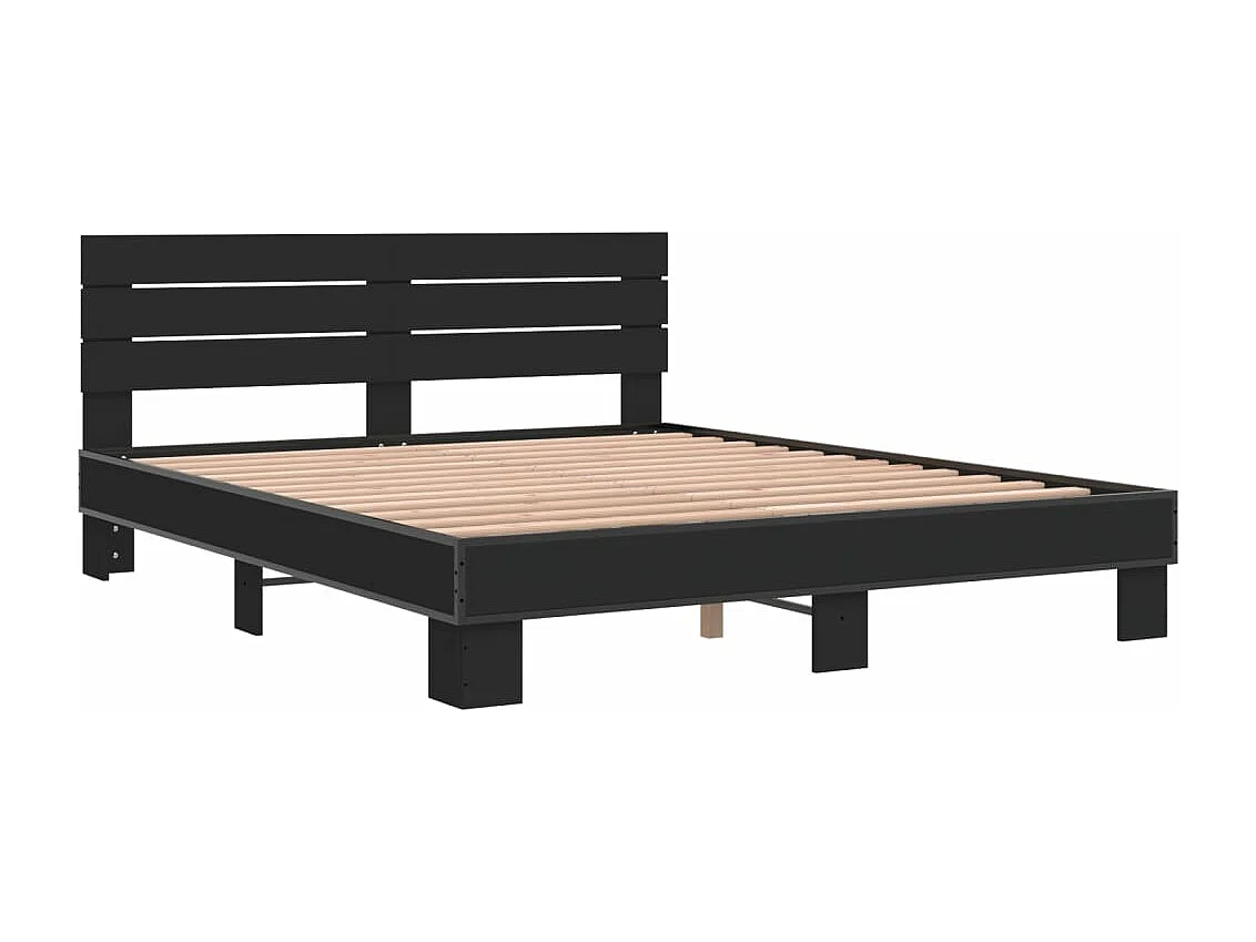 Cadre de lit sans matelas noir 150x200 cm