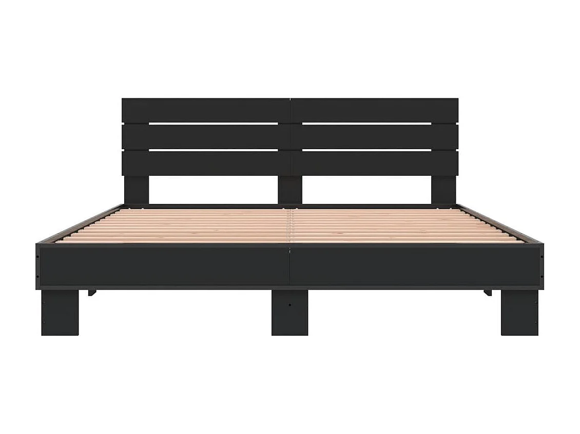Cadre de lit sans matelas noir 150x200 cm