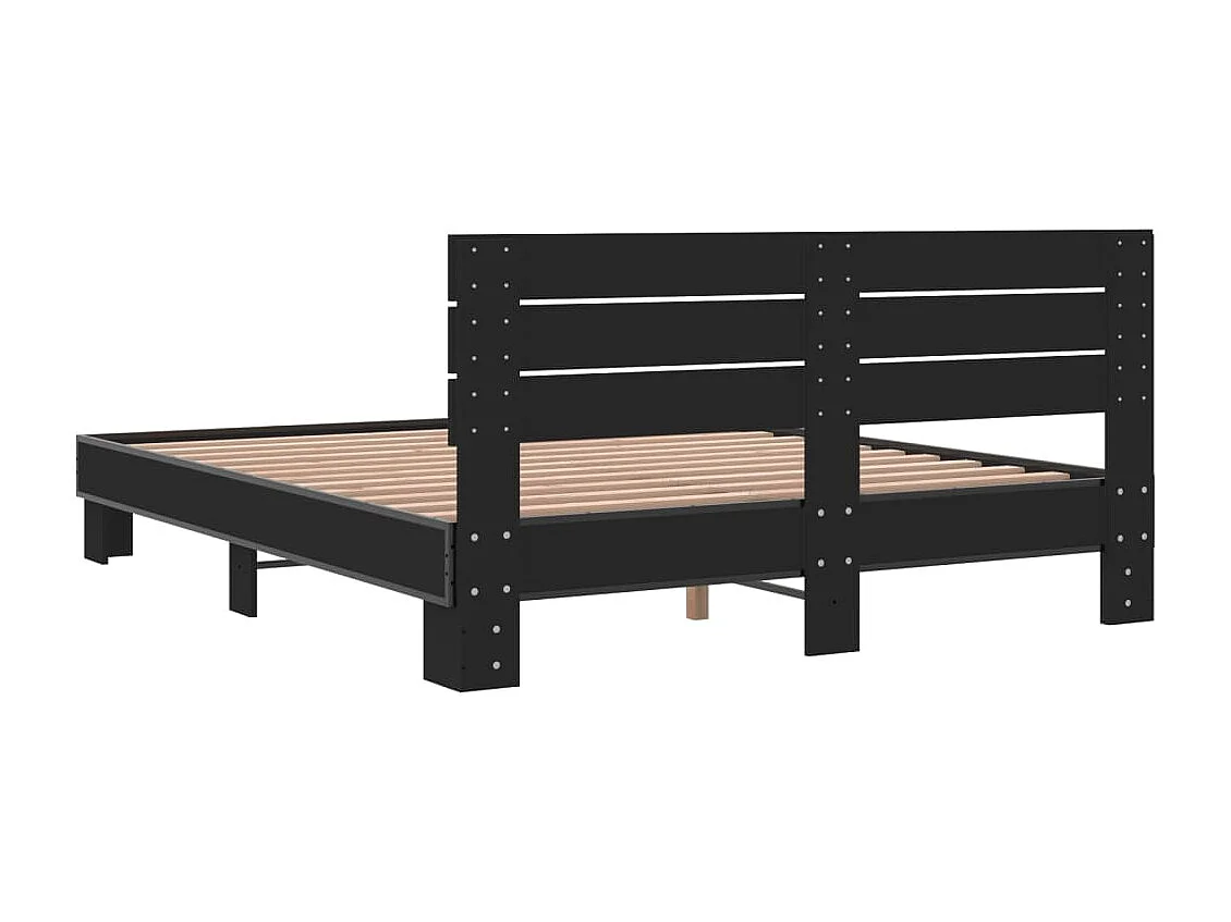 Cadre de lit sans matelas noir 150x200 cm