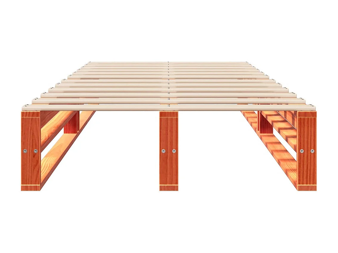 Letto senza Materasso Marrone Cera 90x200 cm Legno di Pino