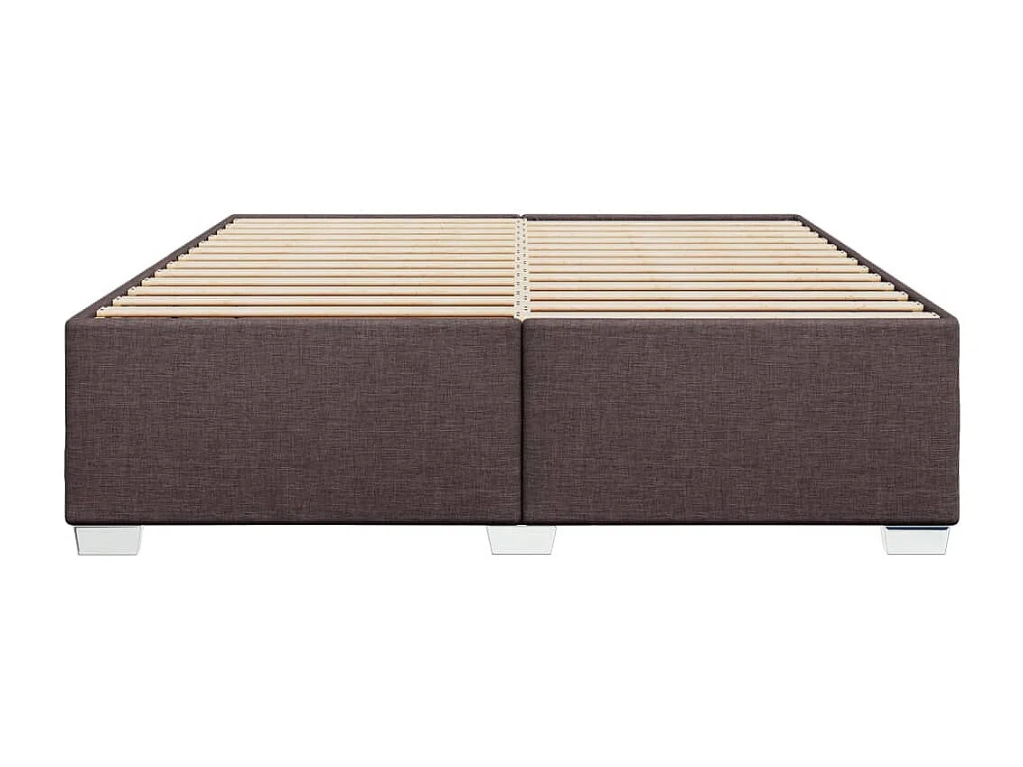 Estrutura de cama sem colchão 180x200 cm tecido castanho-escuro