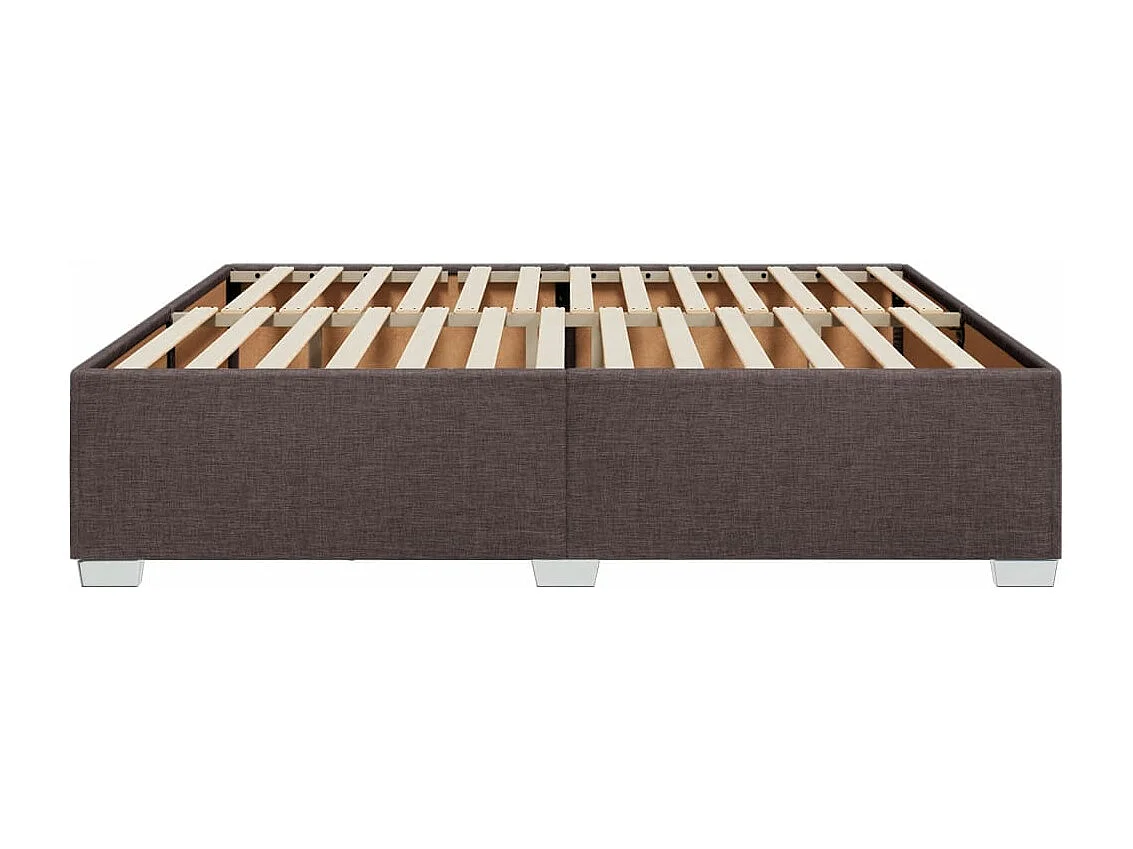 Estrutura de cama sem colchão 180x200 cm tecido castanho-escuro