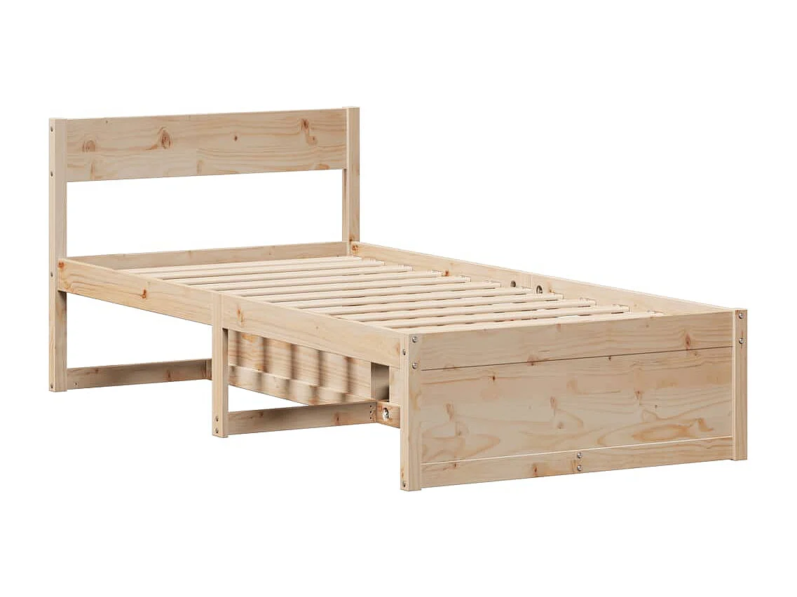 Letto senza Materasso 90x190 cm in Legno Massello di Pino