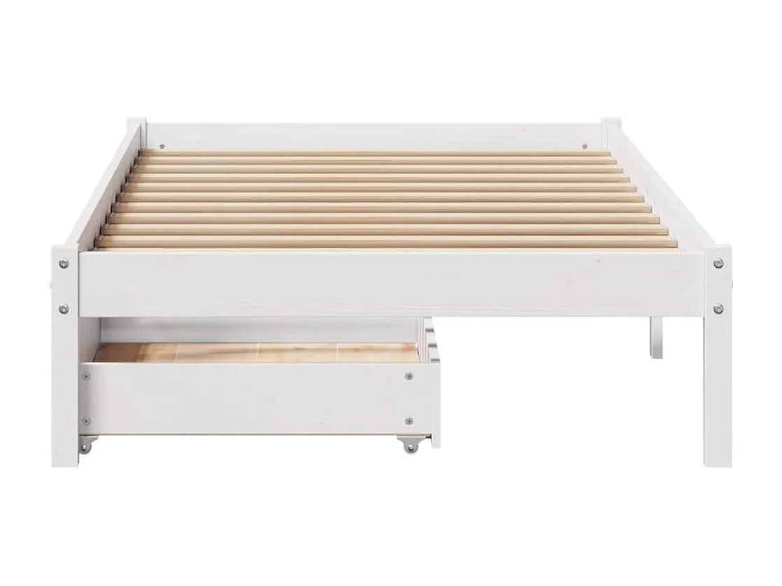 Cama sem colchão 100x200 cm madeira de pinho maciça branco