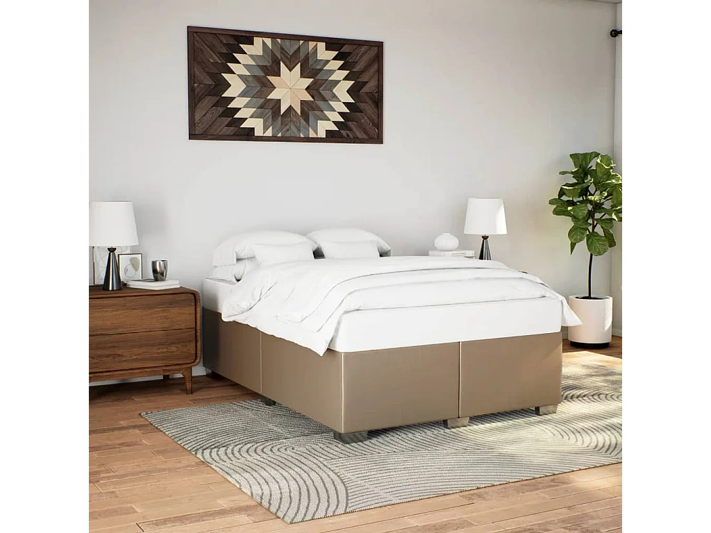 Cadre de lit sans matelas cappuccino 140x200 cm similicuir