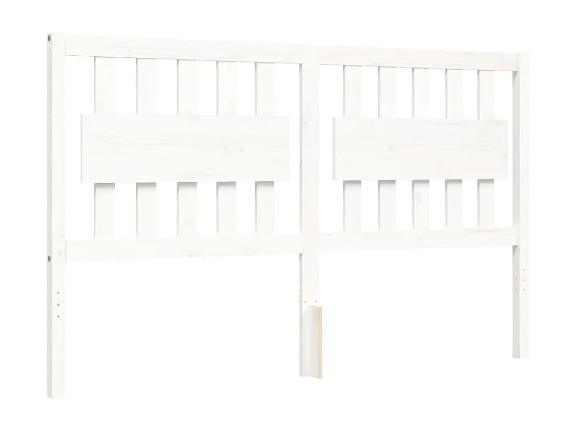 Giroletto con Testiera Bianco King Size in Legno Massello