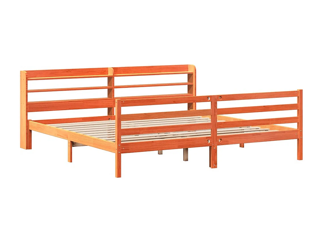 Letto senza Materasso Marrone Cera 180x200 cm in Legno di Pino