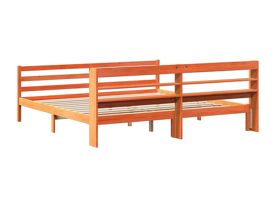 Letto senza Materasso Marrone Cera 180x200 cm in Legno di Pino