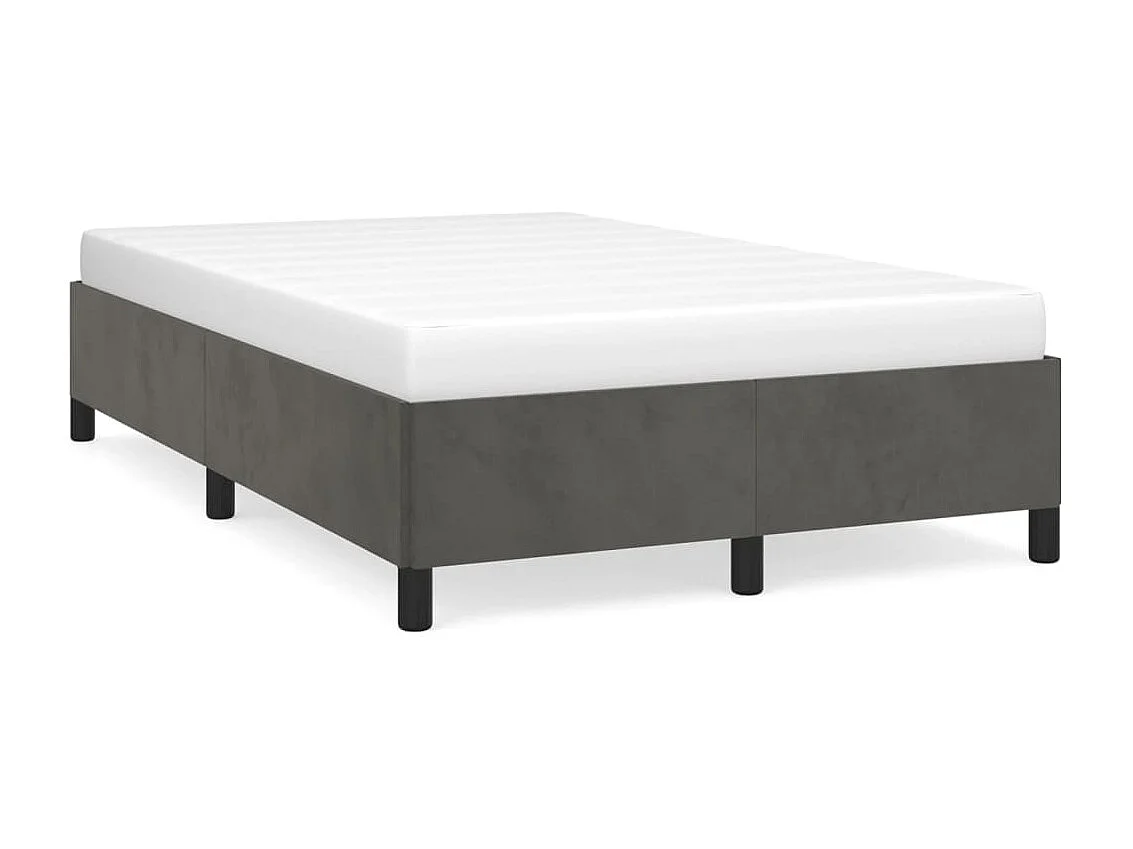 Cadre de lit sans matelas gris foncé 120x190 cm velours