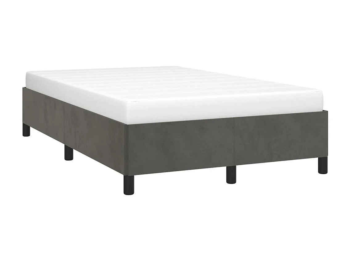 Cadre de lit sans matelas gris foncé 120x190 cm velours
