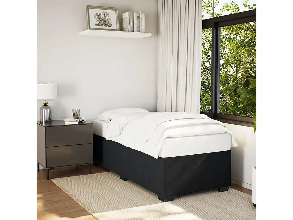 Cadre de lit sans matelas noir 90x200 cm velours