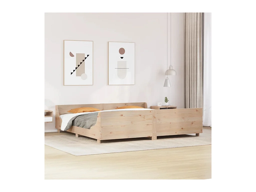 Letto senza Materasso 180x200 cm in Legno Massello di Pino