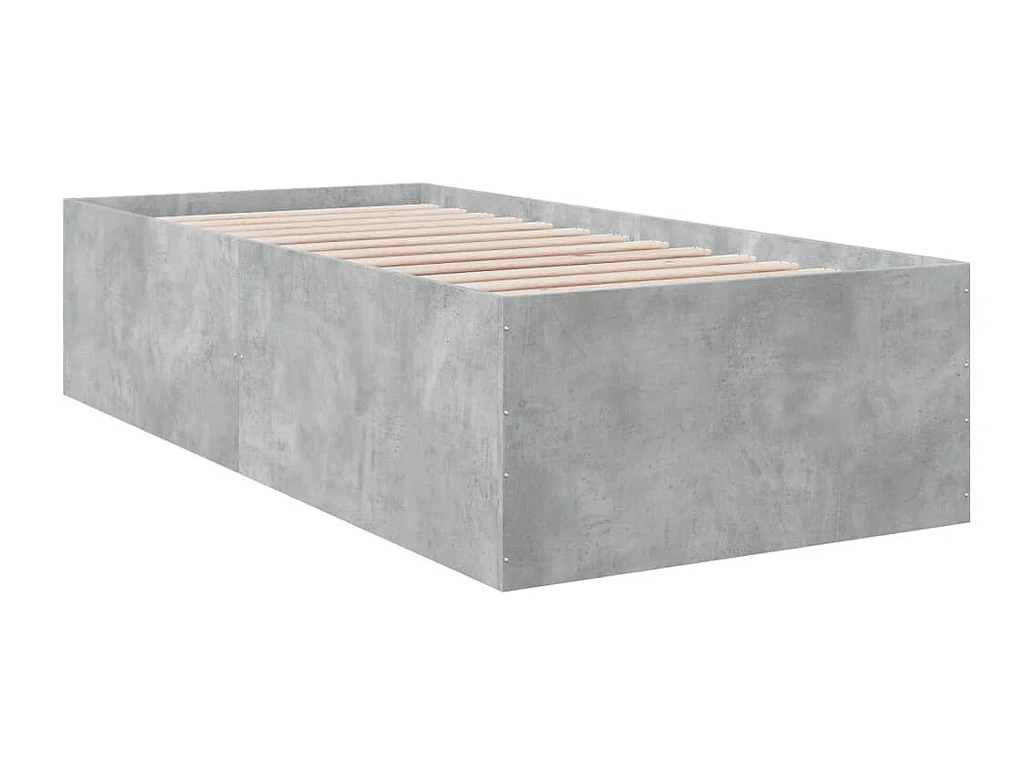 Cadre de lit sans matelas gris béton 90x190 cm