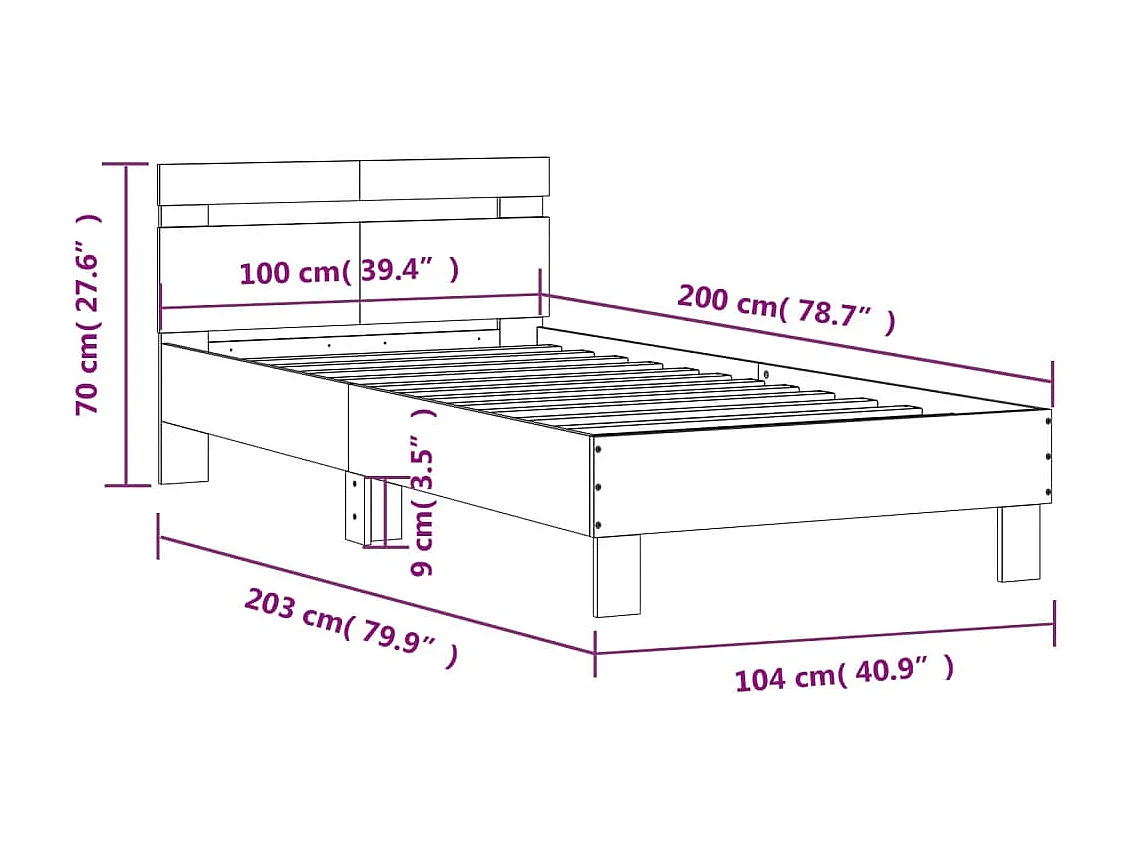 Estructura de cama sin colchón madera maciza marrón 135x190 cm