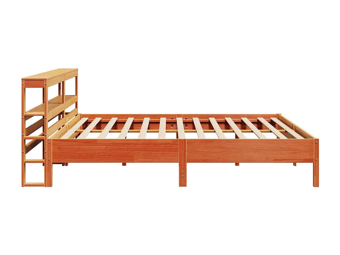 Letto senza Materasso Marrone Cera 200x200 cm in Legno di Pino