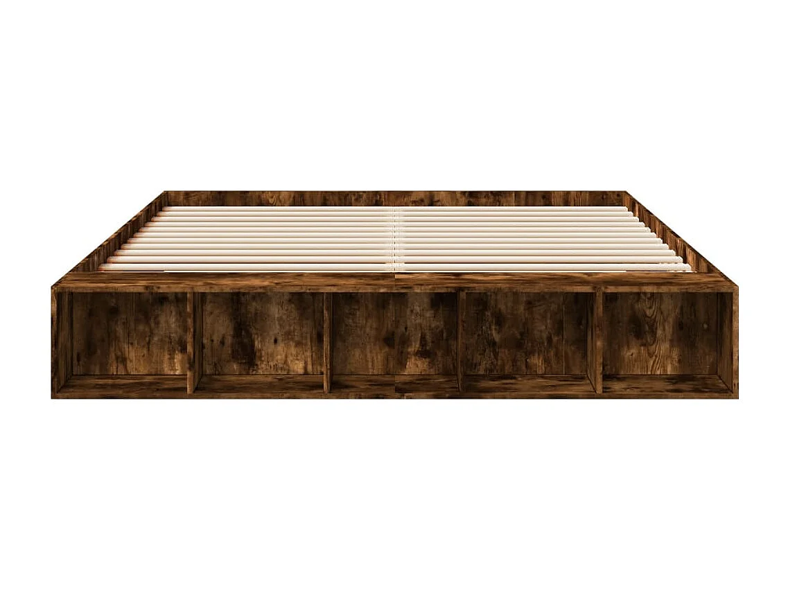Cadre de lit sans matelas chêne fumé 200x200 cm