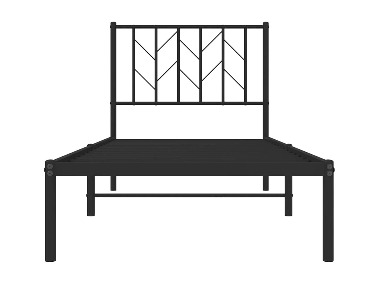 Giroletto con Testiera in Metallo Nero 80x200 cm