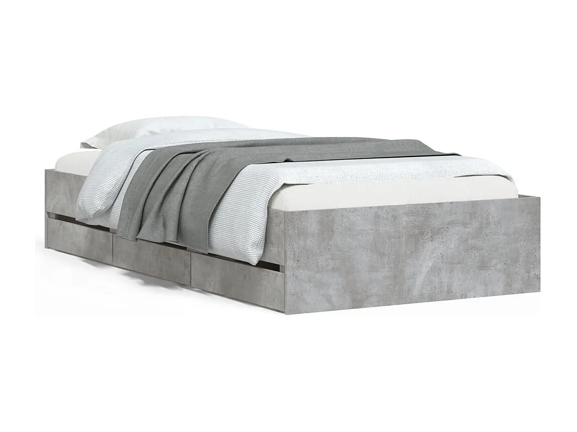 Giroletto Cassetti Grigio Cemento 100x200 cm Legno Multistrato