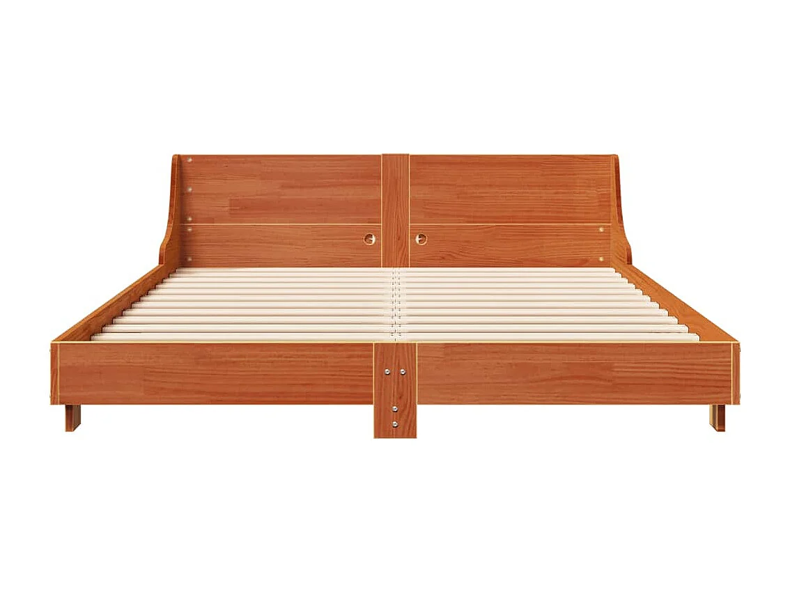 Cama sem colchão 120x200 cm madeira pinho maciça castanho-mel