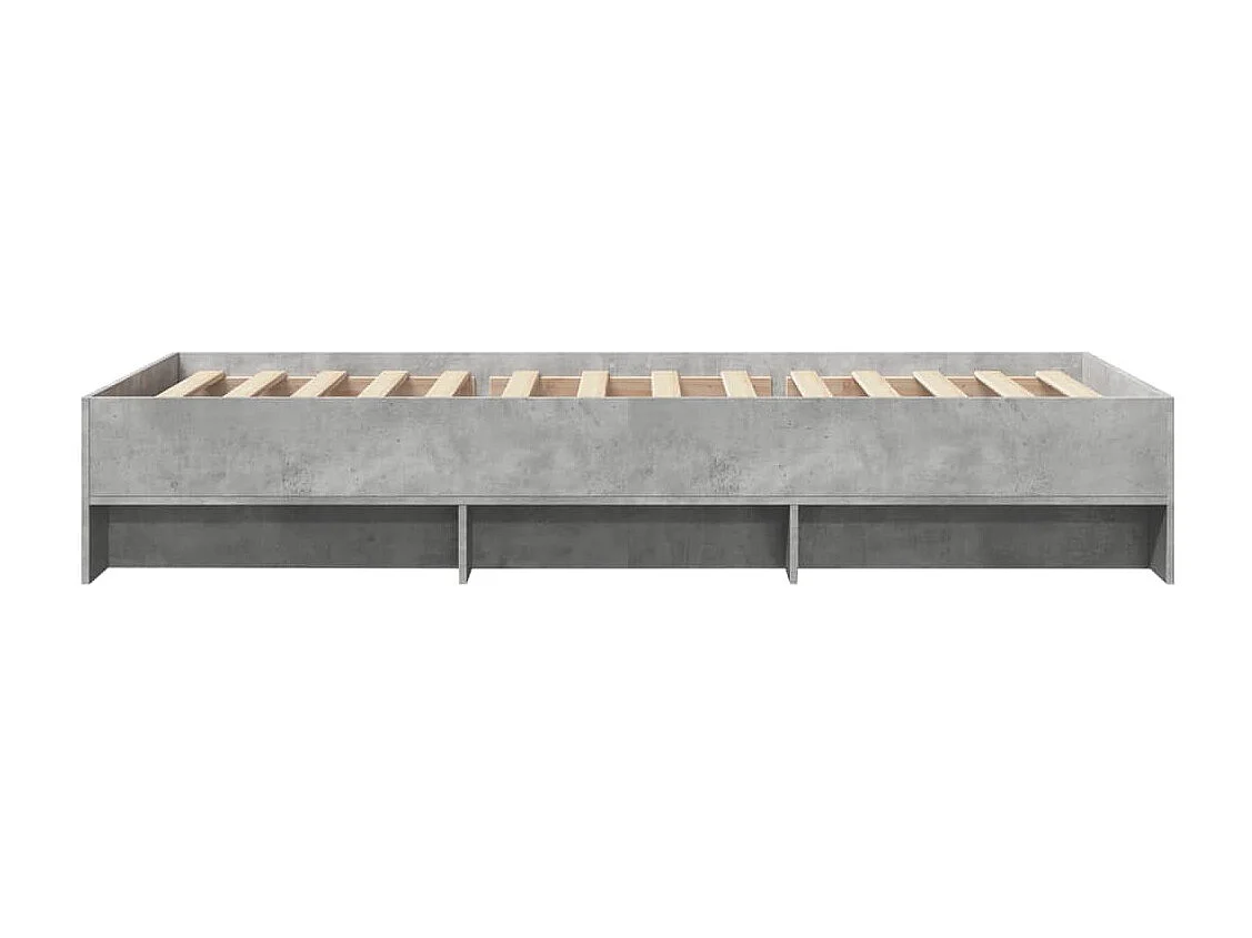 Cadre de lit sans matelas gris béton 100x200 cm bois ingénierie